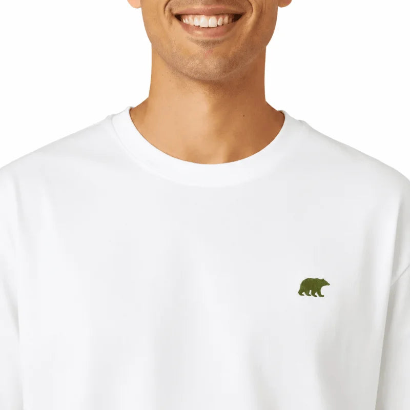 CAMISETA BEAR POCKET OVERSIZED WHITE OLIVE