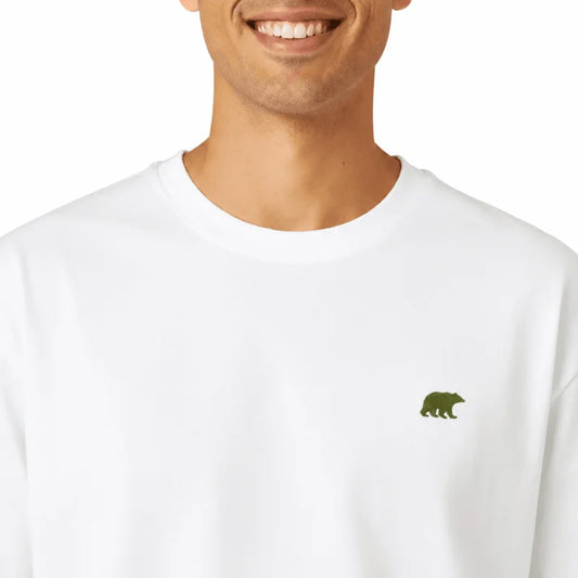 CAMISETA BEAR POCKET OVERSIZED WHITE OLIVE