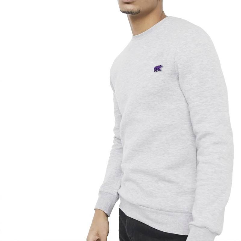SUDADERA BEAR POCKET GREY PURPLE