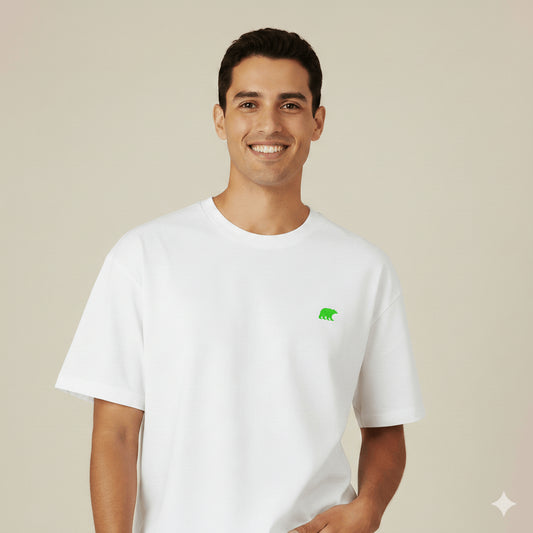 CAMISETA BEAR POCKET OVERSIZED WHITE LIME