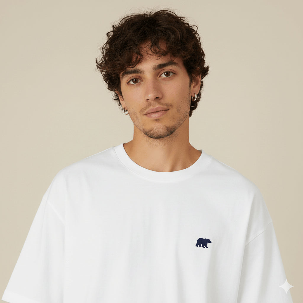 CAMISETA BEAR POCKETO WHITE NAVY