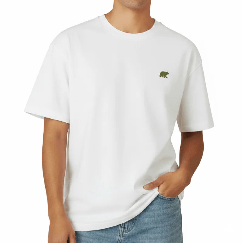 CAMISETA BEAR POCKET OVERSIZED WHITE OLIVE