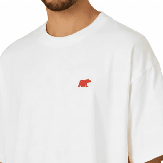 CAMISETA BEAR POCKET OVERSIZED WHITE TOMATO