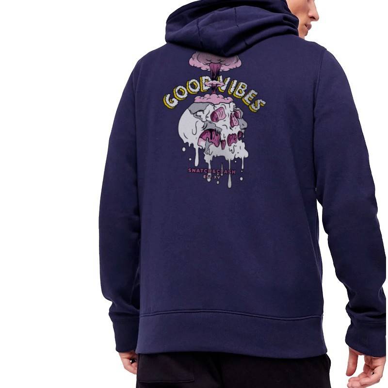 SUDADERA HOODIE GOOD VIBES NAVY