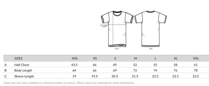 TABLA DE TALLAS DE CAMISETAS